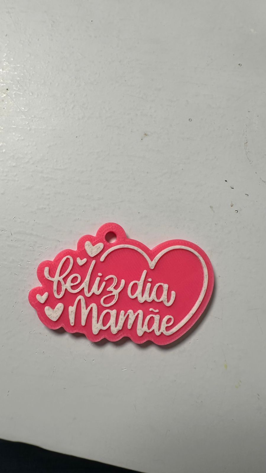 Chaveiro 3D rosa Feliz dia Mamãe